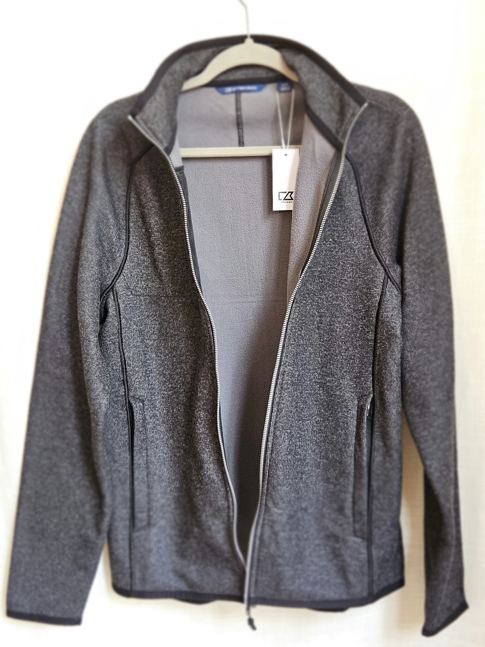 Cutter & Buck Men’s Medium Sweater Fleece Full-Zip Jacket Dark Charcoal Gray NWT - Picture 16 of 16